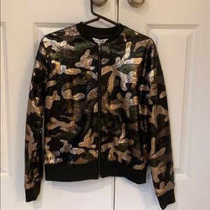 Sequin Camo Bomber Jacket